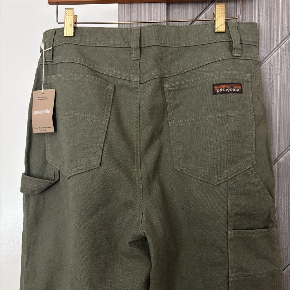 NWT Patagonia Worn Wear Slim All Seasons Hemp Pants Olive Green Size 10 Long - Picture 9 of 16